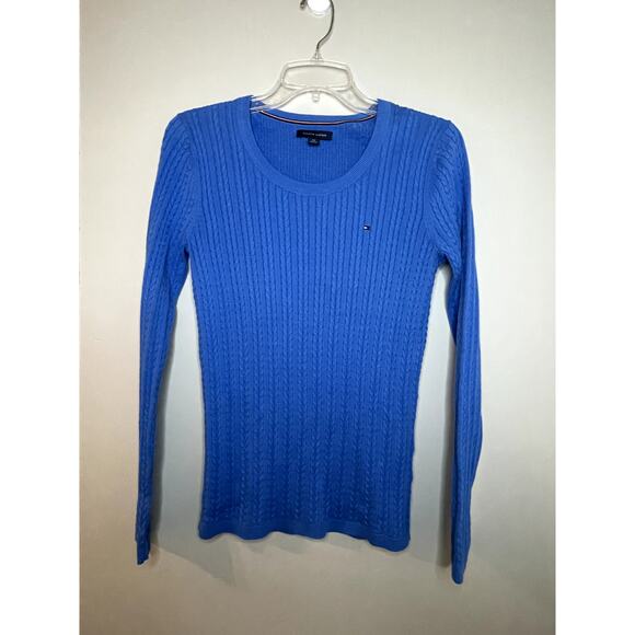 Tommy Hilfiger Cable Knit Sweater‎ Women's Small Blue EUC - Picture 1 of 5